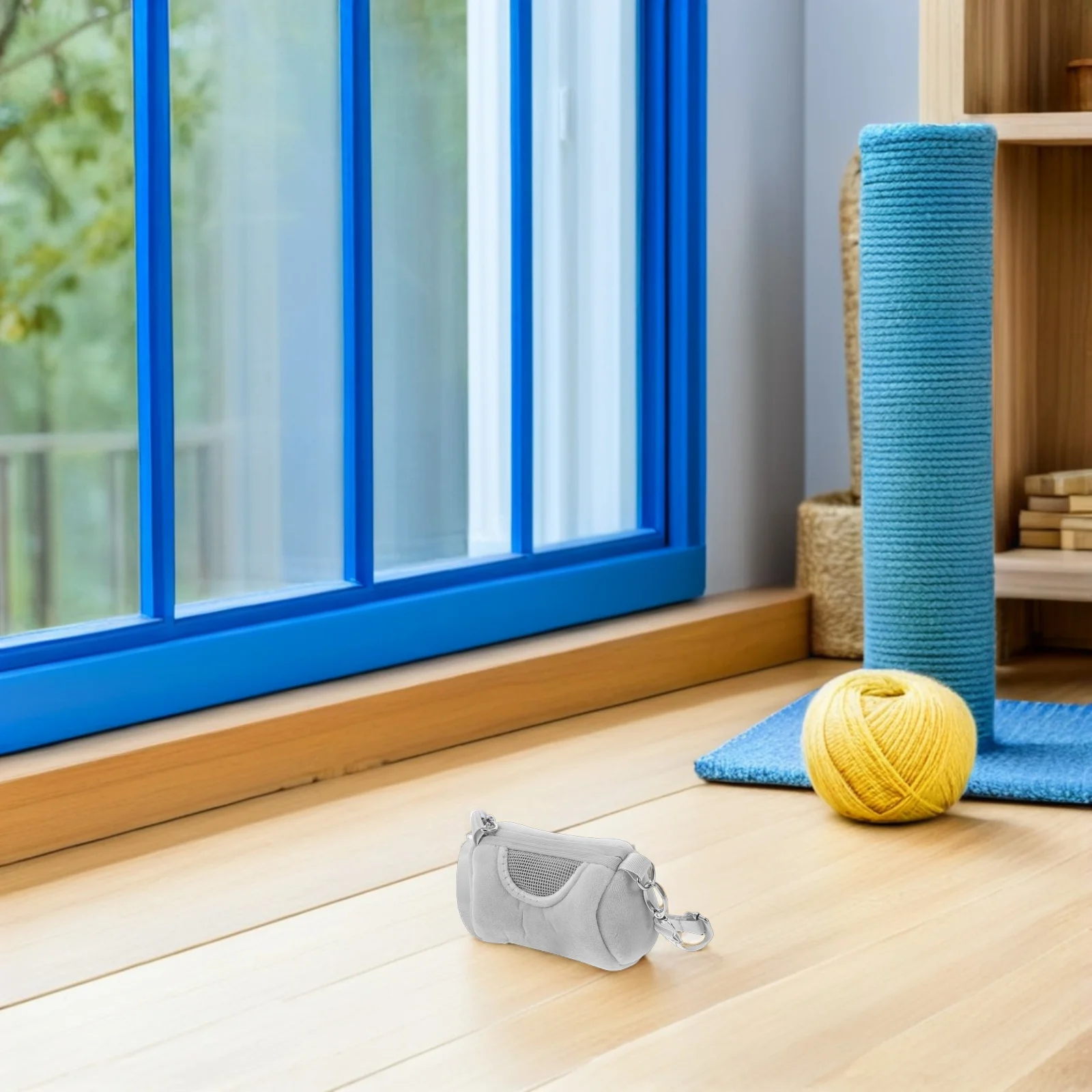 

Adjustable Pet Warm Sleeping Bag Grey Lightweight Fleece Mesh Window Portable Carrier for Cat Hamster Hedgehog Squirrel Travel