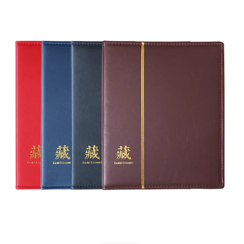 Top Grade Leather Loose-leaf Postage Stamps Album Collection Book Stamp Collection Album for 9 Holes Stamp 35 Sheets Paper Money