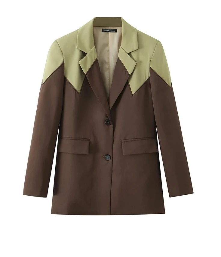 

European style new women's fashion versatile temperament long sleeves top andmatching slim suit jacket