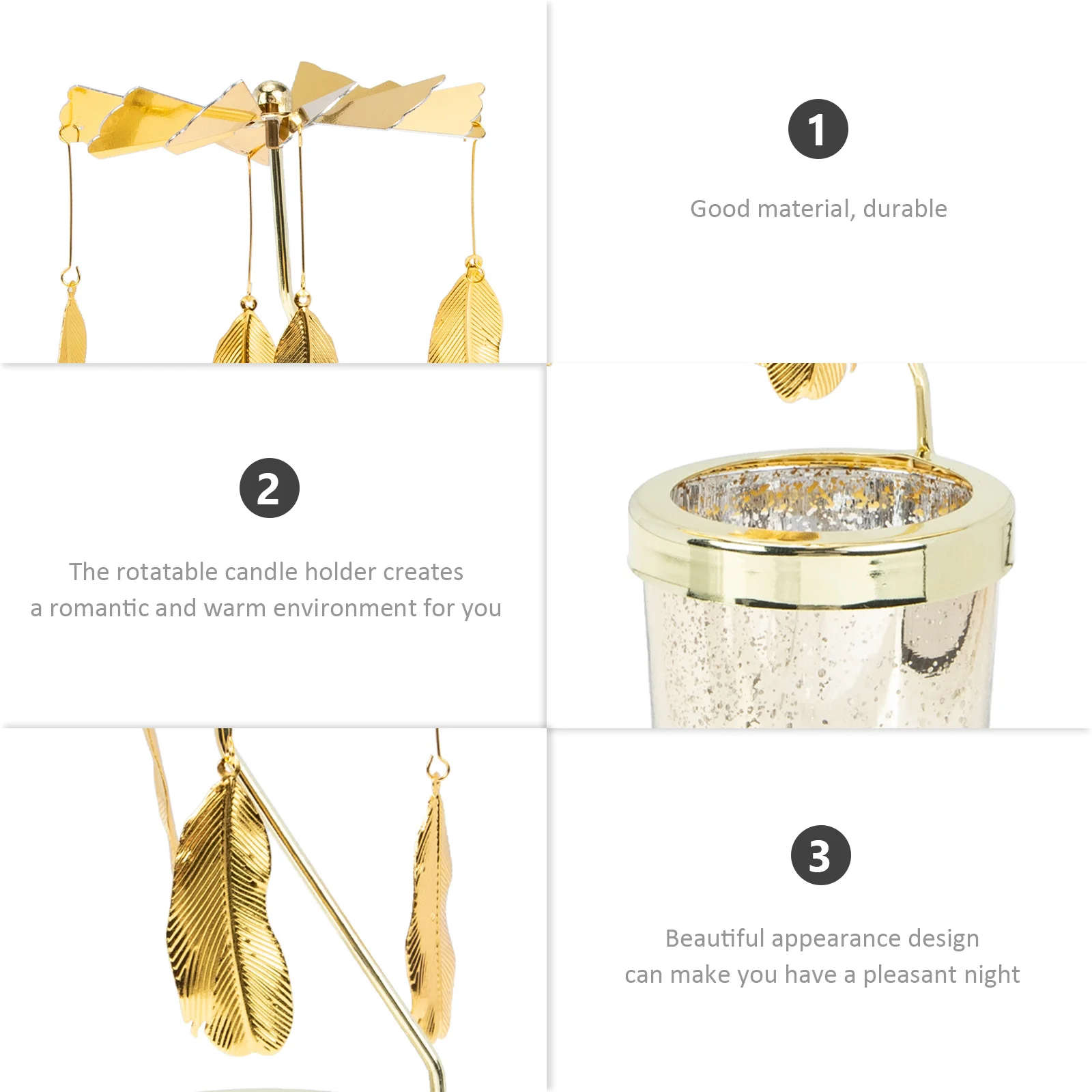 

Rotary Holder Glass Iron Material Decorative Bedroom Dining Office Wedding Table Centerpieces