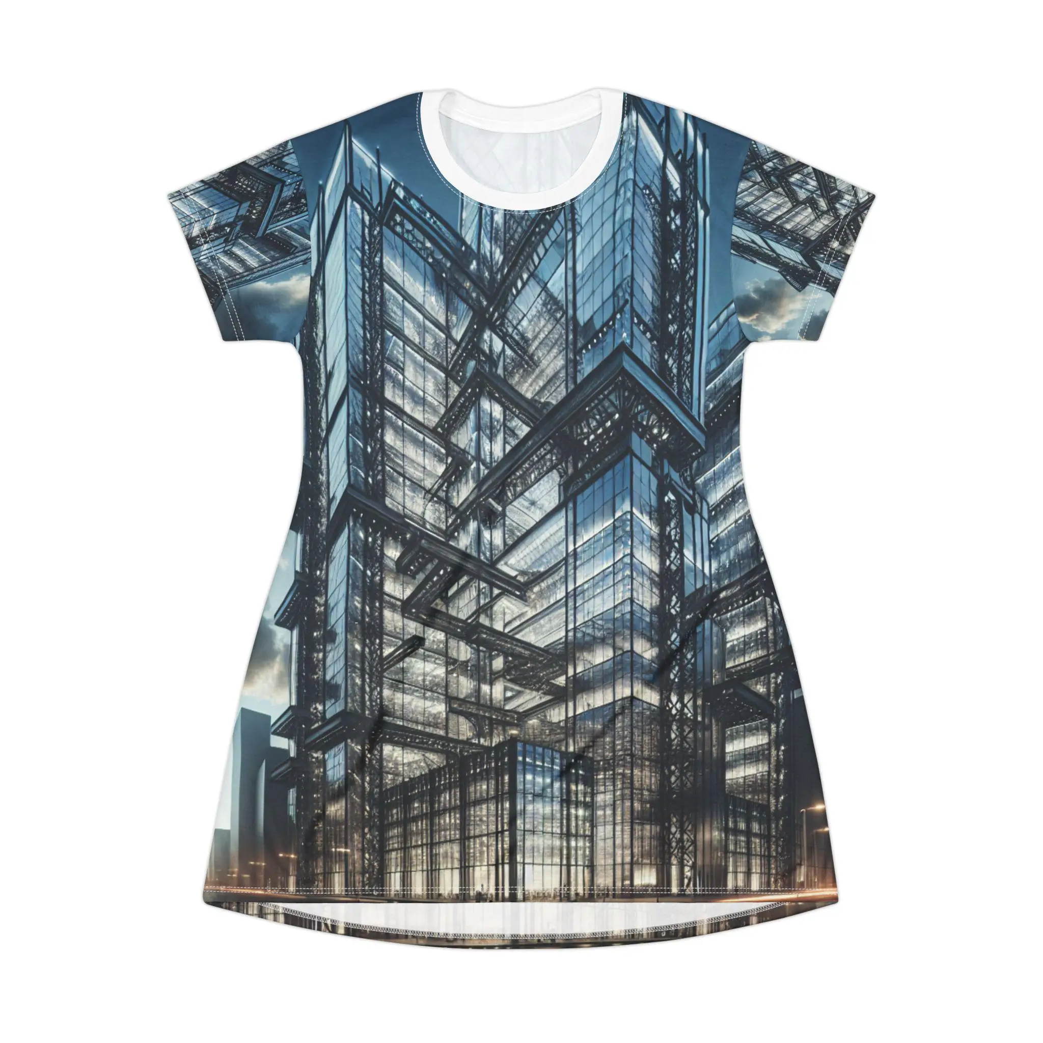 Urban Architecture T-Shirt Dress Stylish Casual Wear Unique Gift Summer Fashion Trendy Streetwear Y2k Ladies Clothes Girl Clothe