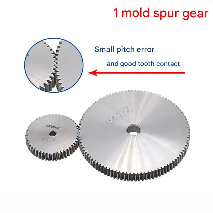 Spur Gear 1 Module 12-24 Teeth 45# Steel Motor Pinion 10mm Thickness Black Oxide