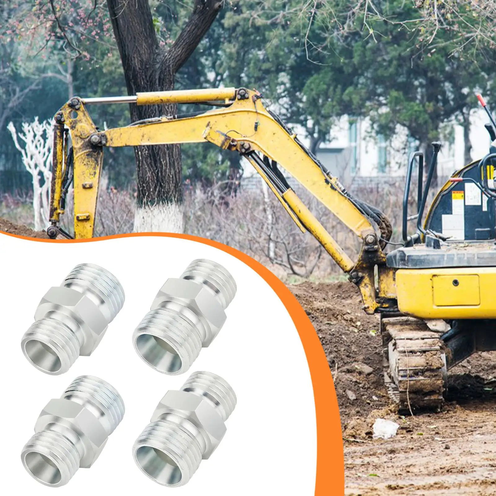 Leakproof Hydraulic Adapter Fittings Carbon Steel Hose Connector for Mini Excavators Precision Engineered Assembly
