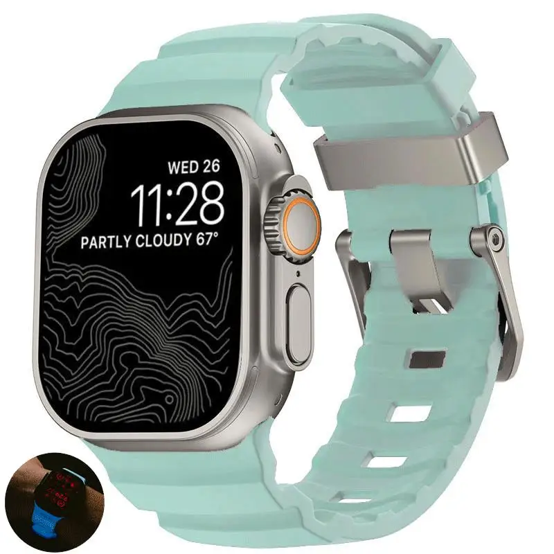 Trail siliconen band voor Apple Watch Ultra 3 49 mm 46 mm 45 mm 44 mm 42 mm 40 mm 41 mm Sportband voor iWatch-serie 11 10 9 8 7 6 5 SE3