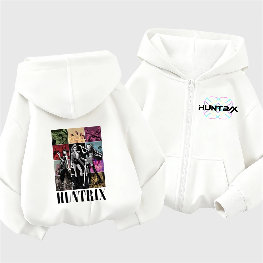 موضة هوديس الفتيات الطفل الخريف ملابس خارجية Huntrix مطبوعة مقنعين القمم سترة طفل جديد فضفاض عصري بلوزات معاطف