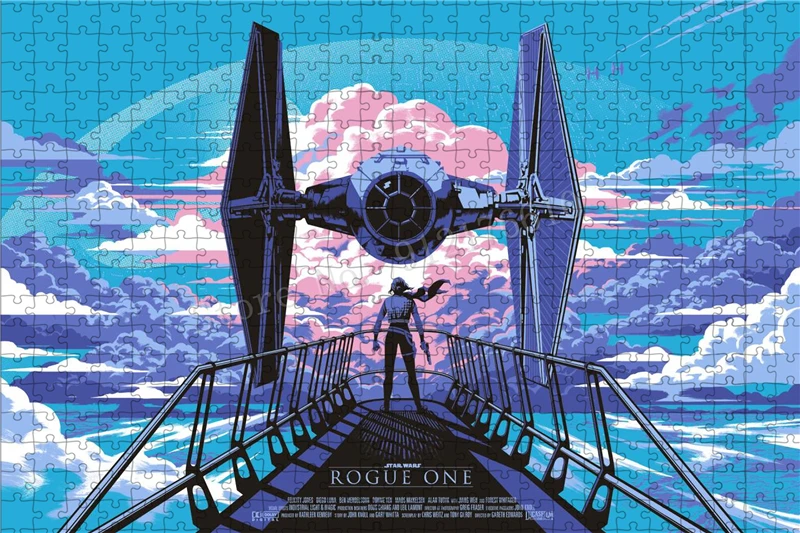 Cartoon-Puzzle mit 300/500/1000 Teilen, Star Wars Rogue One Poster, modernes pädagogisches Geek-Spiel, Spielzeug, DIY-Puzzles, Kunsthandwerk, Dekoration