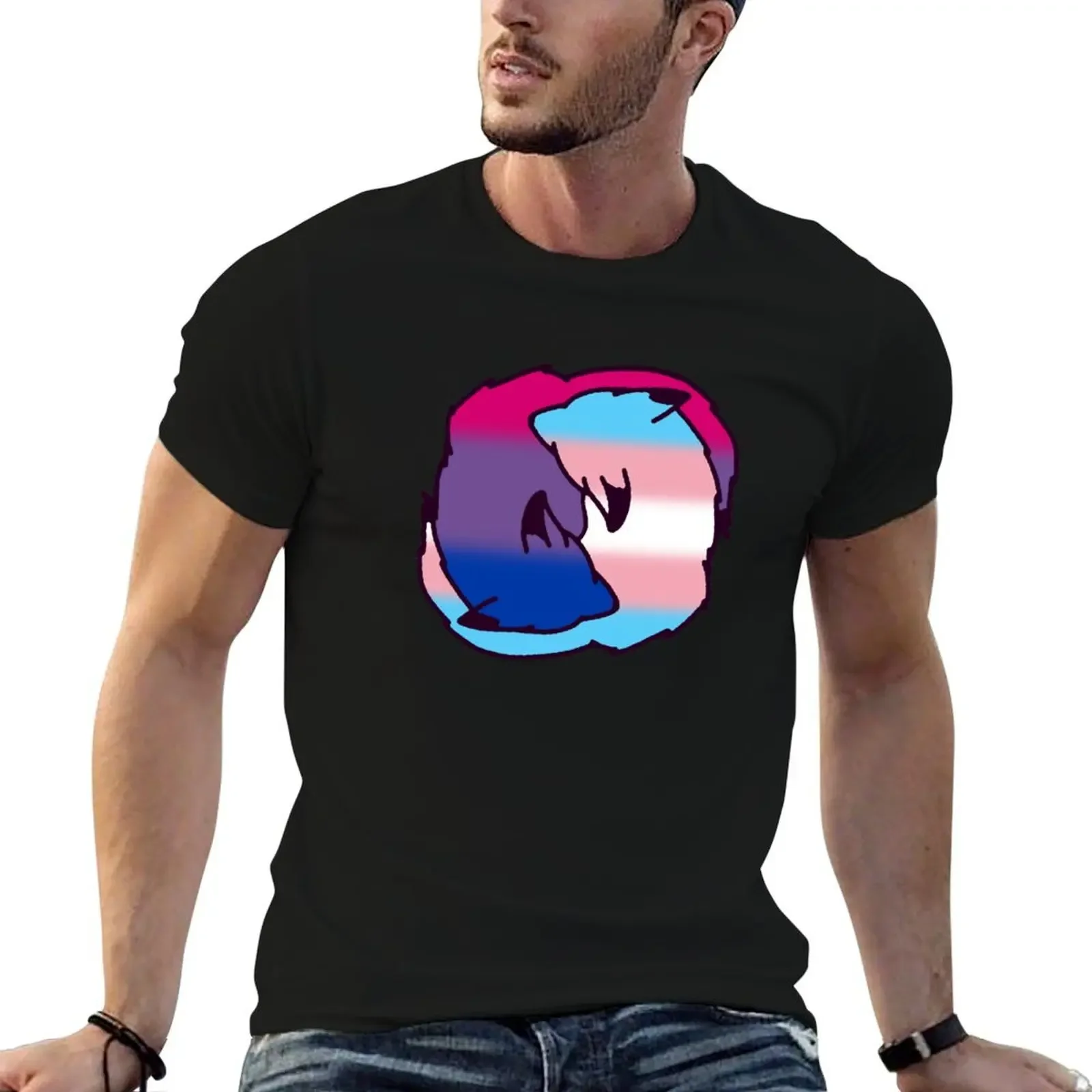 Bi/Trans Cuddles T-Shirt Cotton T Shirts Man 100% Anime T Shirts Oversize Man T Shirt Cotton T-Shirt(4XL 5XL 6XL No shipping)