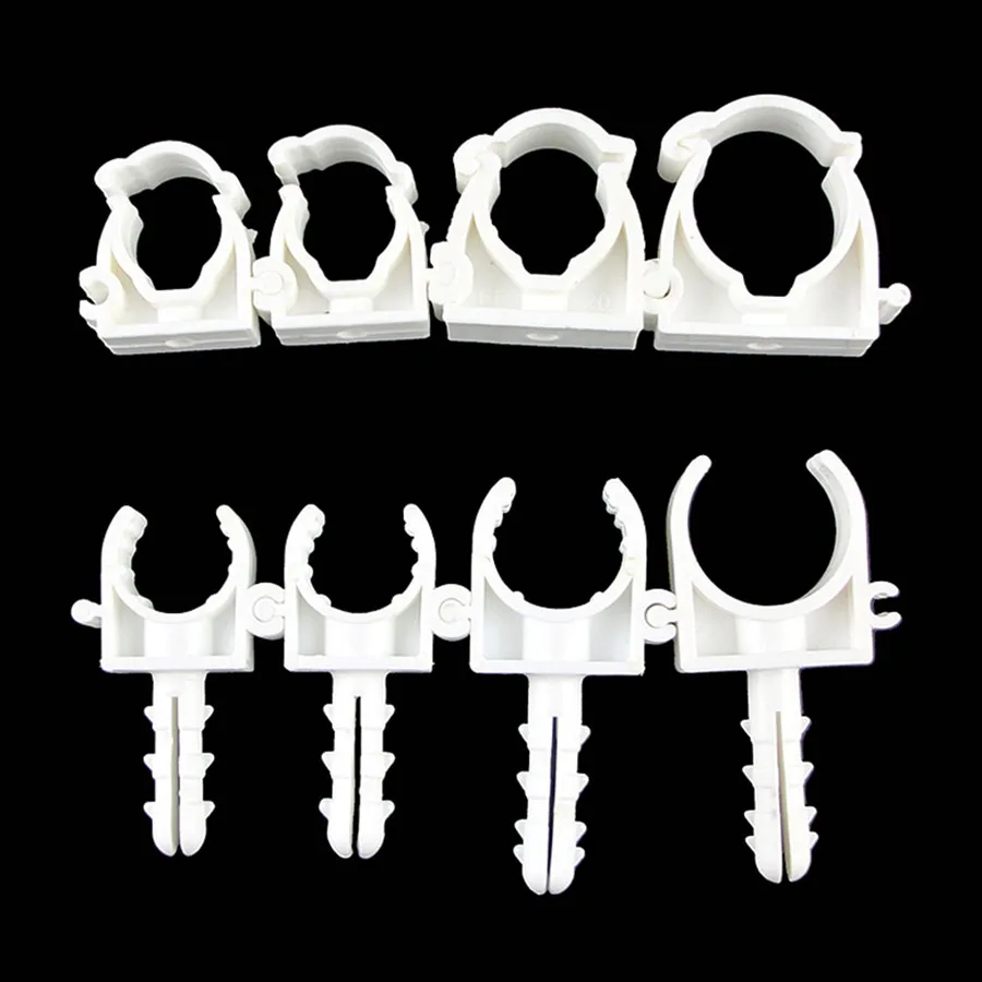 10PCS 16mm 20mm 25mm 32mm Water Pipe Clamp PVC Pipe Support Garden Irrigation System Accessory Watering Connector Pipe Hook Wall