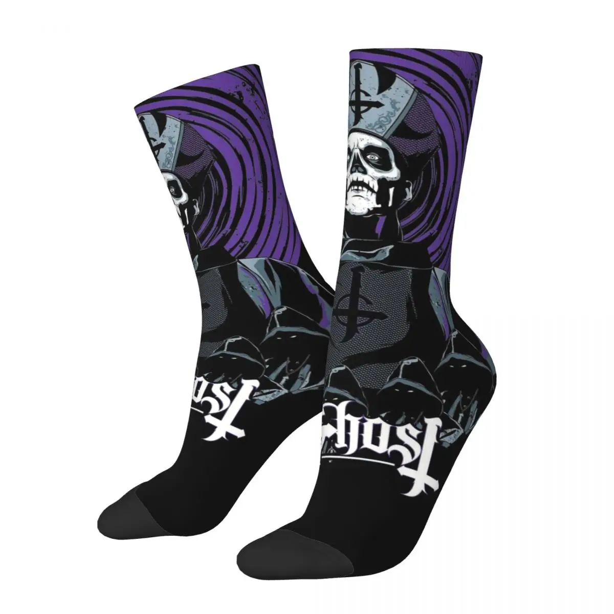 Happy Funny Men Women Rock Band Ghost BC Socks Windproof Novelty Spring Summer Autumn Winter Stockings Gift