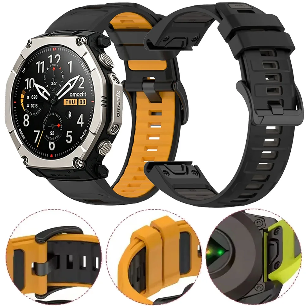 Quick Fit 20/22/26mm Silikonarmband für Amazfit T-Rex Ultra 2 51mm Weiches Komfortables Band für Garmin Fenix 8/E/Tactix 8/Quatix 8