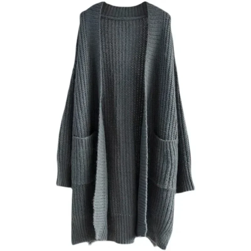 Women Long Cardigan Spring Knitted Loose V-neck Autumn Winter Elegant Sweet Outerwear Ladies Sweater Coat Soft Jacket Y2K 2025
