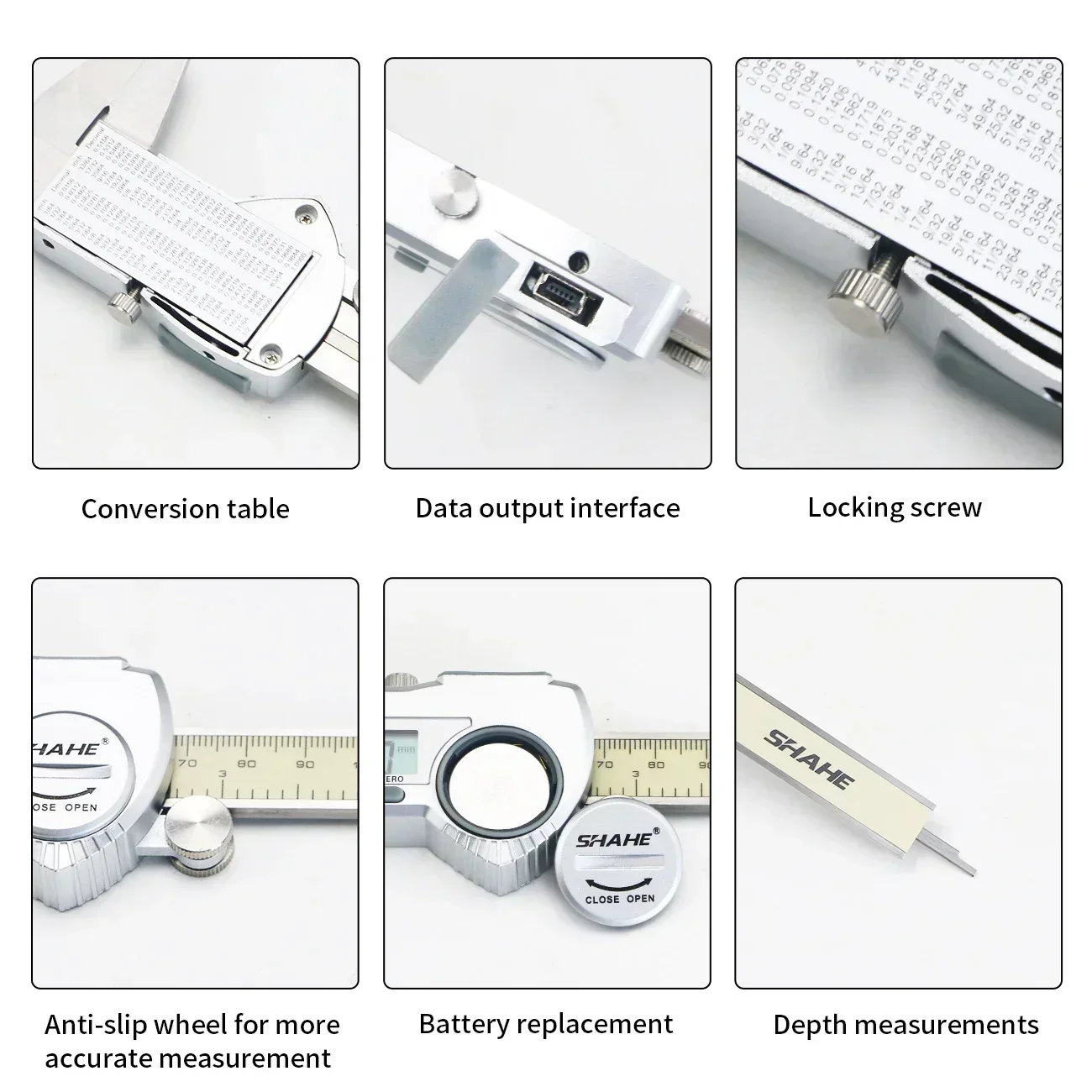 SHAHE 200 mm 0.01 mm Digital Caliper Electronic Stainless Steel Vernier Caliper Micrometer Paquimetro Digital