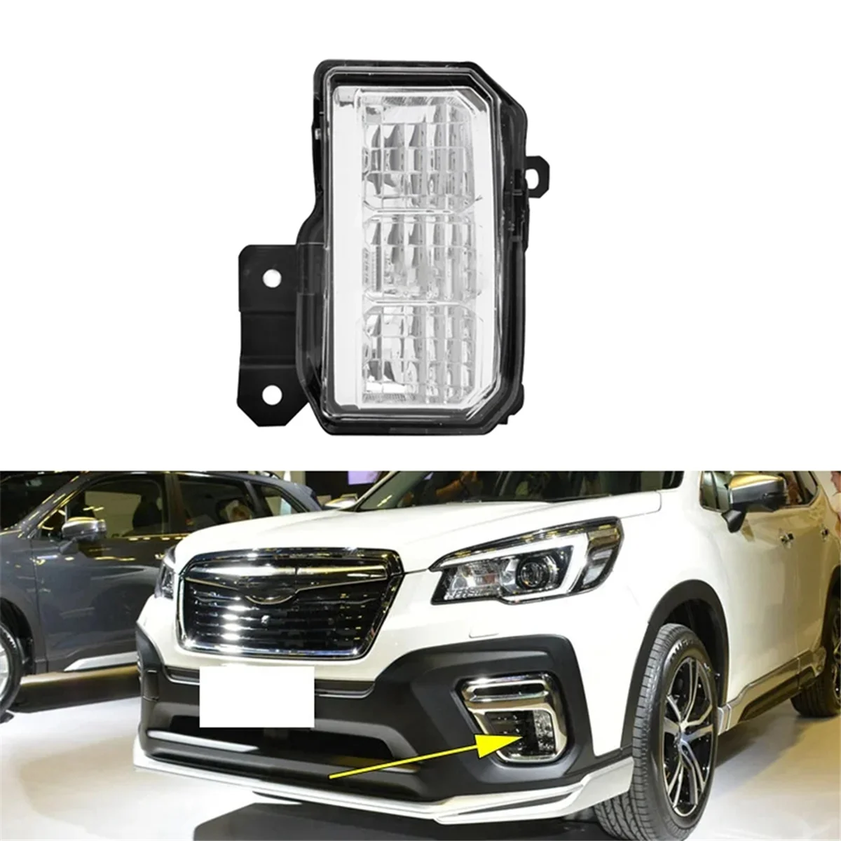 Left Front Bumper LED Fog Light DRL Lamp for Subaru Forester SK 2019-2021 Car Driving Lamp Daytime Running Light