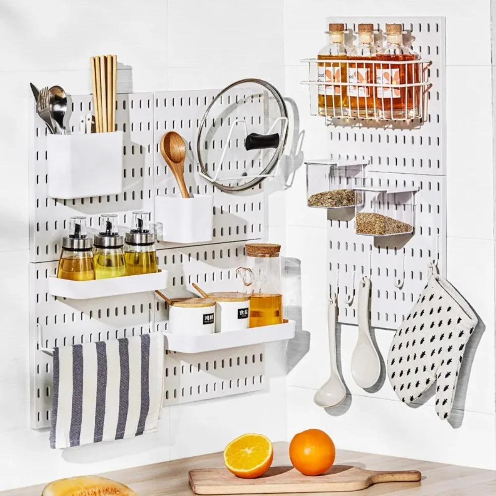 New Plastic Diy Storage Rack Wall-mounted Pegboard Accessories Pegboard Wall Punch-free Storage Holders