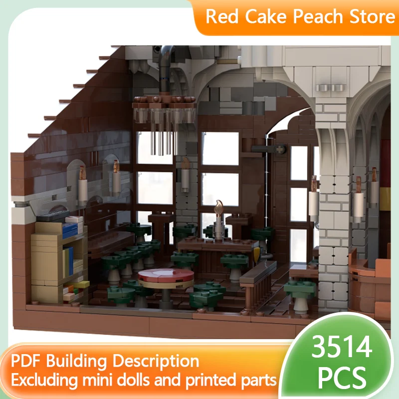 

Medieval Castle Model MOC Building Bricks Interior Scene Of Bar Modular Technology Children Holiday Gifts Assemble Toys Suit