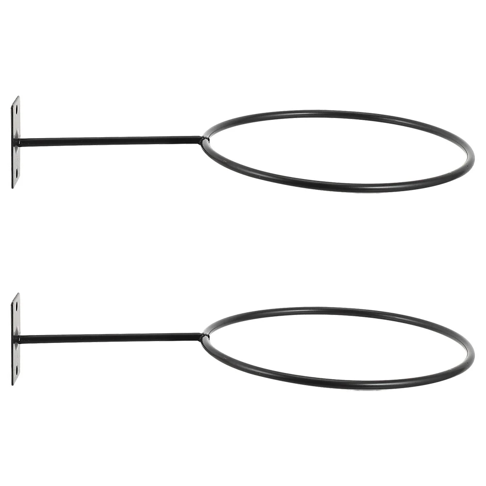 

2Pcs Wall mounted Ball Brackets Basketball Football Display Rack Iron Hat 5mm Thickness Durable Storage Solution
