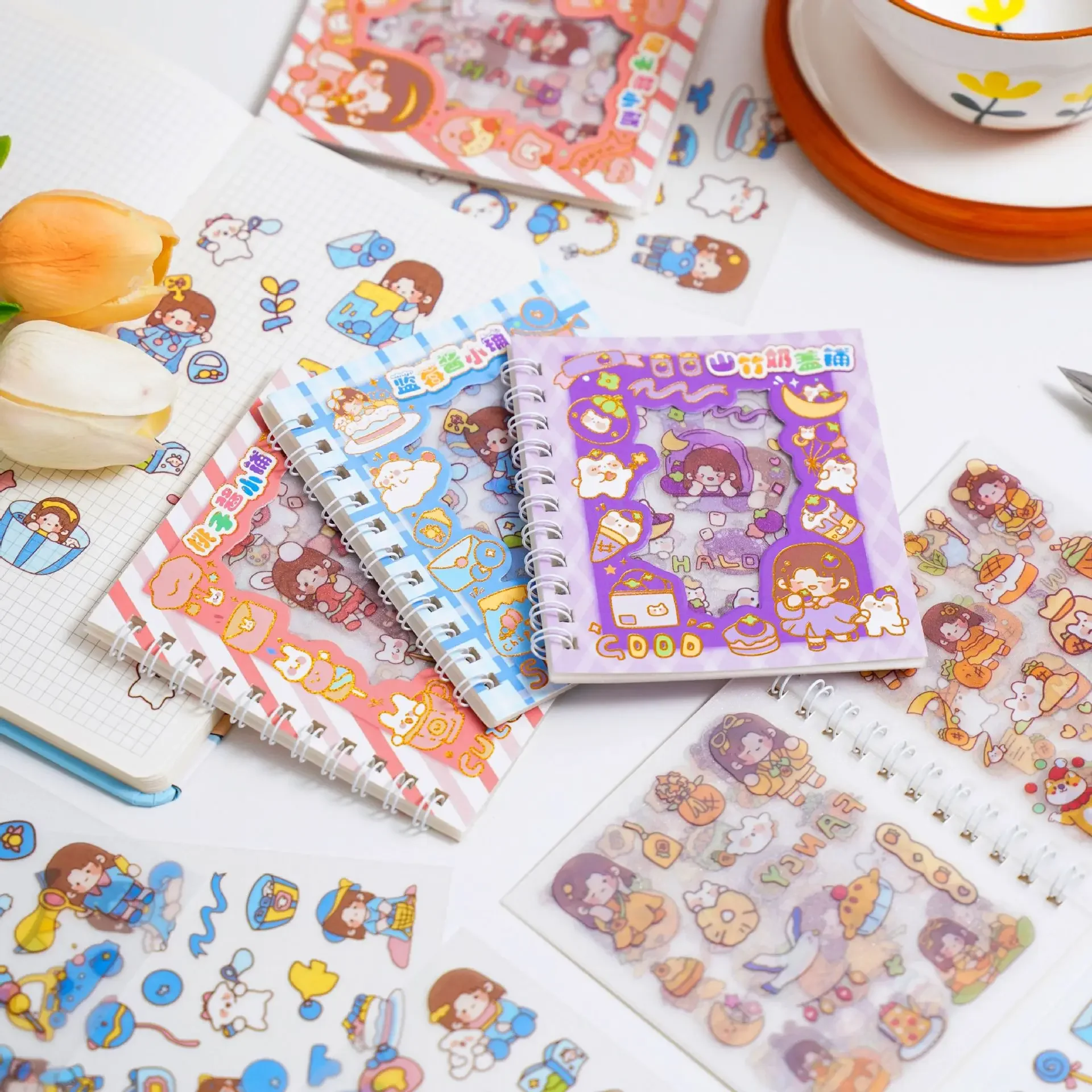 Frosted Handbook Stickers Cartoon DIY Decorative Material Sticker Cute Waterproof Journal Sticker Book School Supplies