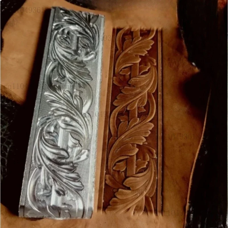 3D Vintage Design Rolled Vine Branch Pattern Belt Emboss Stamps Metal Pressing Mold Leather Craft Carving Hydraulic Pressure