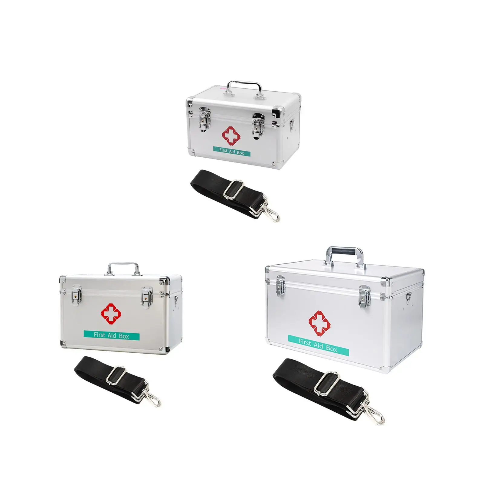 

First Aid Cabinet Box with Lock And Shoulder Strap for Vehicles And Office