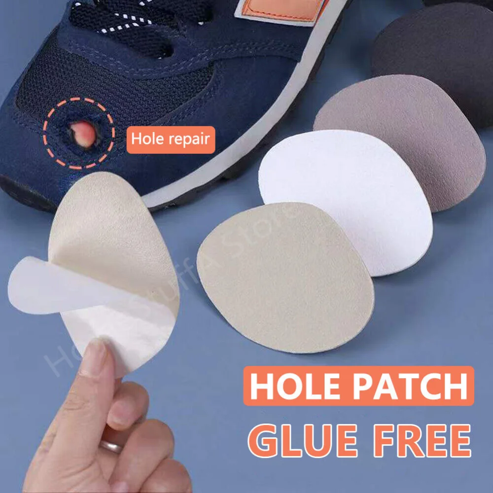 

4pcs Shoe Repair Patch DIY Self-adhesive Heel Hole Vamp Repair Sticker Anti-Wear Shoes Heel Protector for Foot Care Accessories