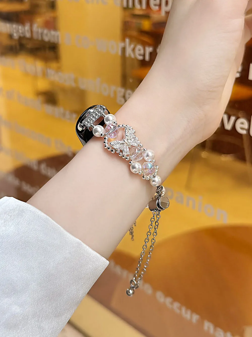 Faixa brilhante para xiaomi smart band 8/9/10 pulseira feminina elegante com pulseira de metal de cristal brilhante para mi band 10/9/8
