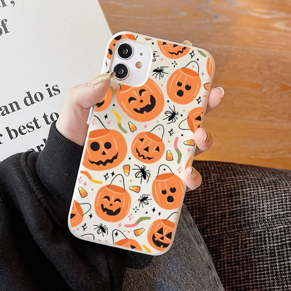 Halloween Phone Case Soft Solid Color For iphone 14 11 12 13 mini pro max 7 8 plus 6 6s x xs max xr