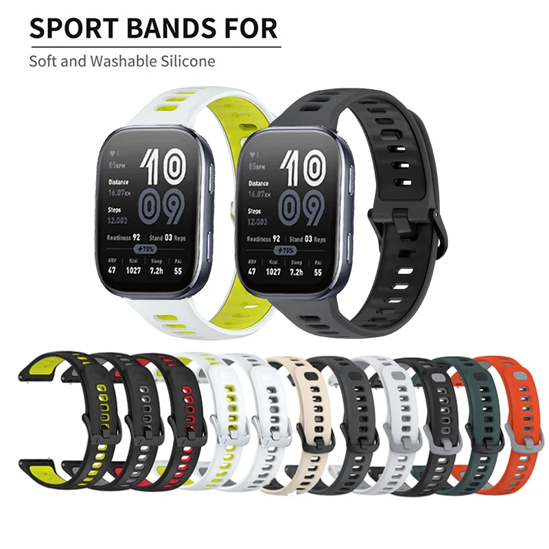 Bracelet en silicone sport de 22 mm, accessoires intelligents pour Huami Amazfit Bip 6 / Bip 5 / 5 Unity