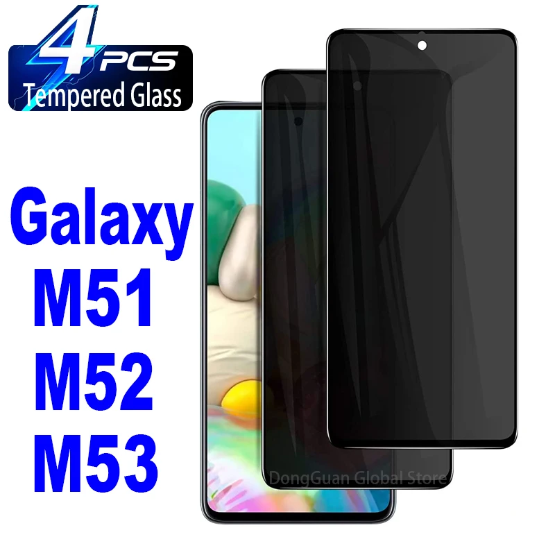 2/4Pcs Anti Spy Tempered Glass For Samsung Galaxy M51 M52 M53 M54 S10lite Note10 lite Screen Protector Privacy Glass Film