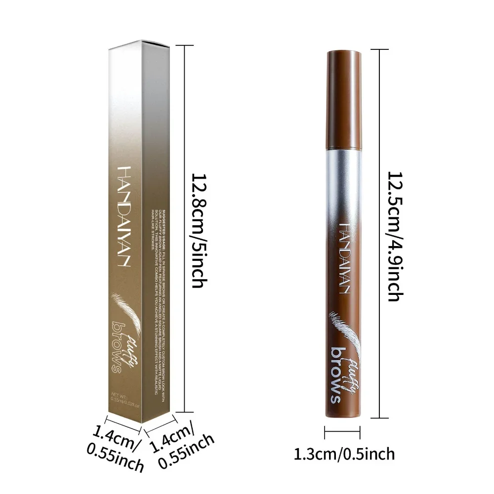 Caneta de sobrancelha microblading 4D, à prova d'água, longa duração, líquido, cosméticos, secagem rápida, estilo de sobrancelha selvagem