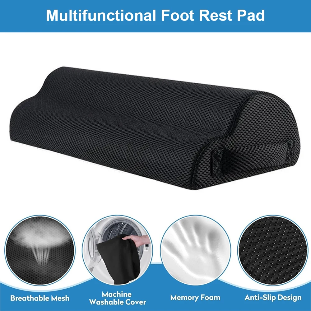 Memory Foam Foot Rest for Under Desk At Work, Office Desk Foot Stool for Office, Car, Home To Foot Support and Relax Ankles