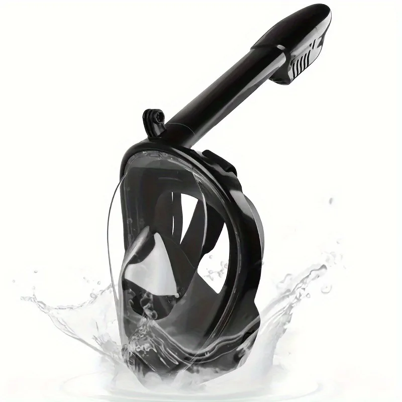 Full Face Snorkel Mask Snorkeling Gear with Detachable Camera Mount Panoramic 180° View Anti-Fog Anti-Leak