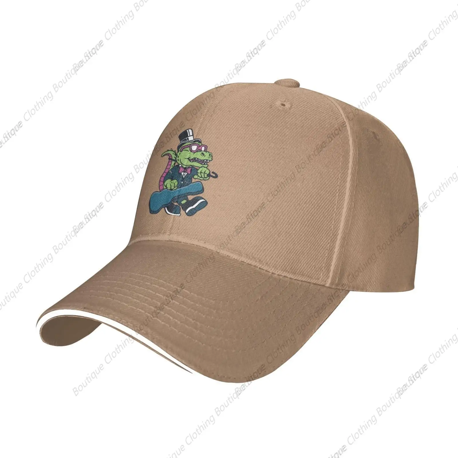 

Cute Crocodile Wearing a Guitar Baseball Cap Women Men Hat Adjustable Golf Caps Dad Sun Hat Natural