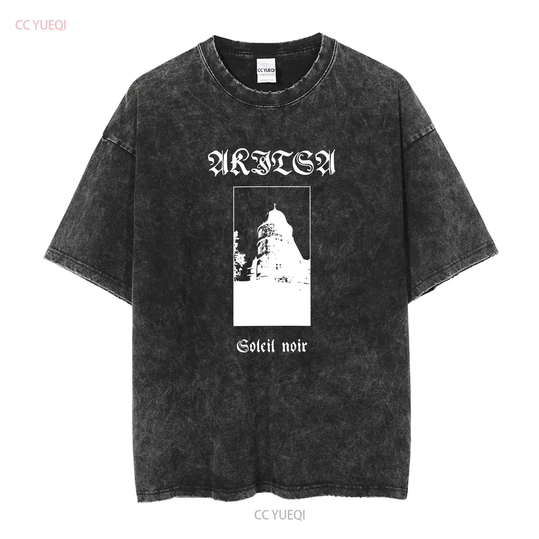Akitsa T Shirt 2XL Bone Awl Peste Noire Absurd long or short sleeves vintage Washed fashion Casual Breathable Unisex Stylish