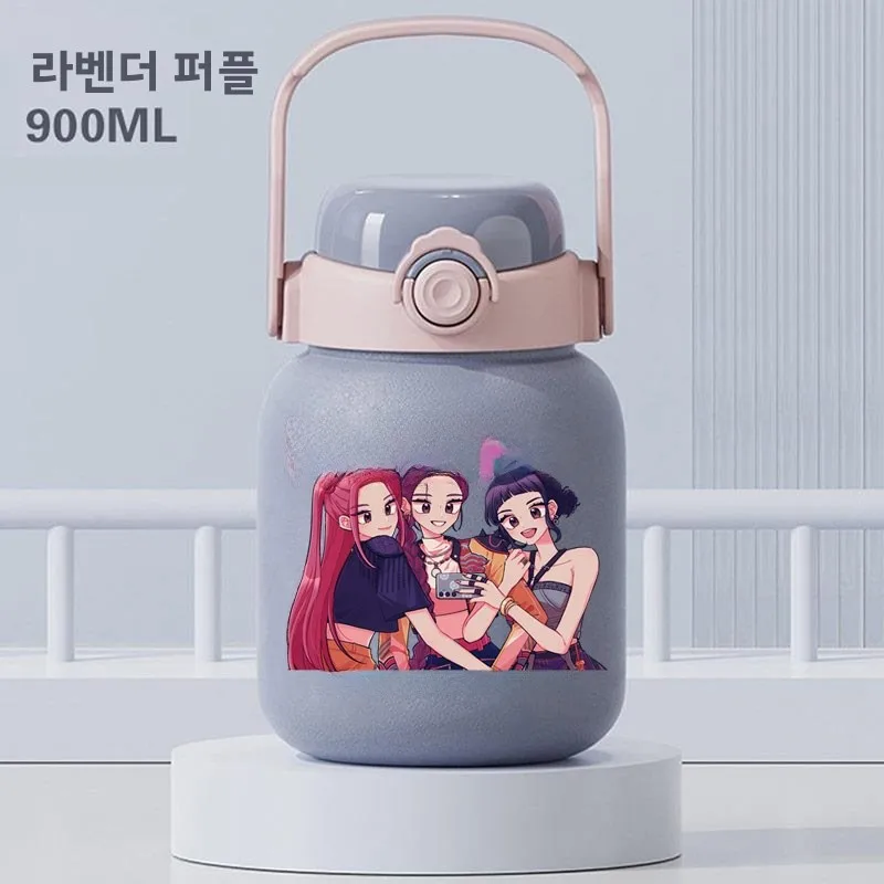 900 مللي K-Pop شيطان الصيادين هنتر X رومي ميرا زوي جينو سيلين Kpop كوب ماء بلاستك K Pop شرب زجاجة TT كوب عازل