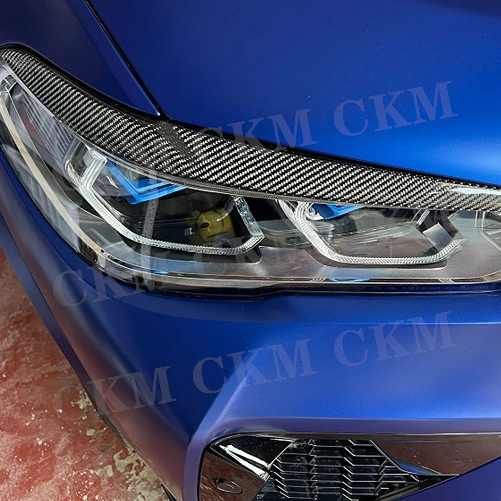 

Углеродное волокно, наклейка на переднюю фару автомобиля, наклейка на брови, накладка на веко для BMW X5 G05 F95 X6 G06 2019-2022 Auto Bodykits