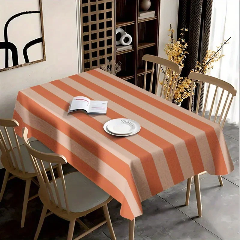 1pc Orange Patterned Tablecloth - Warm and Bright - Ideal for Enlivening Your Dining Table -  yzb