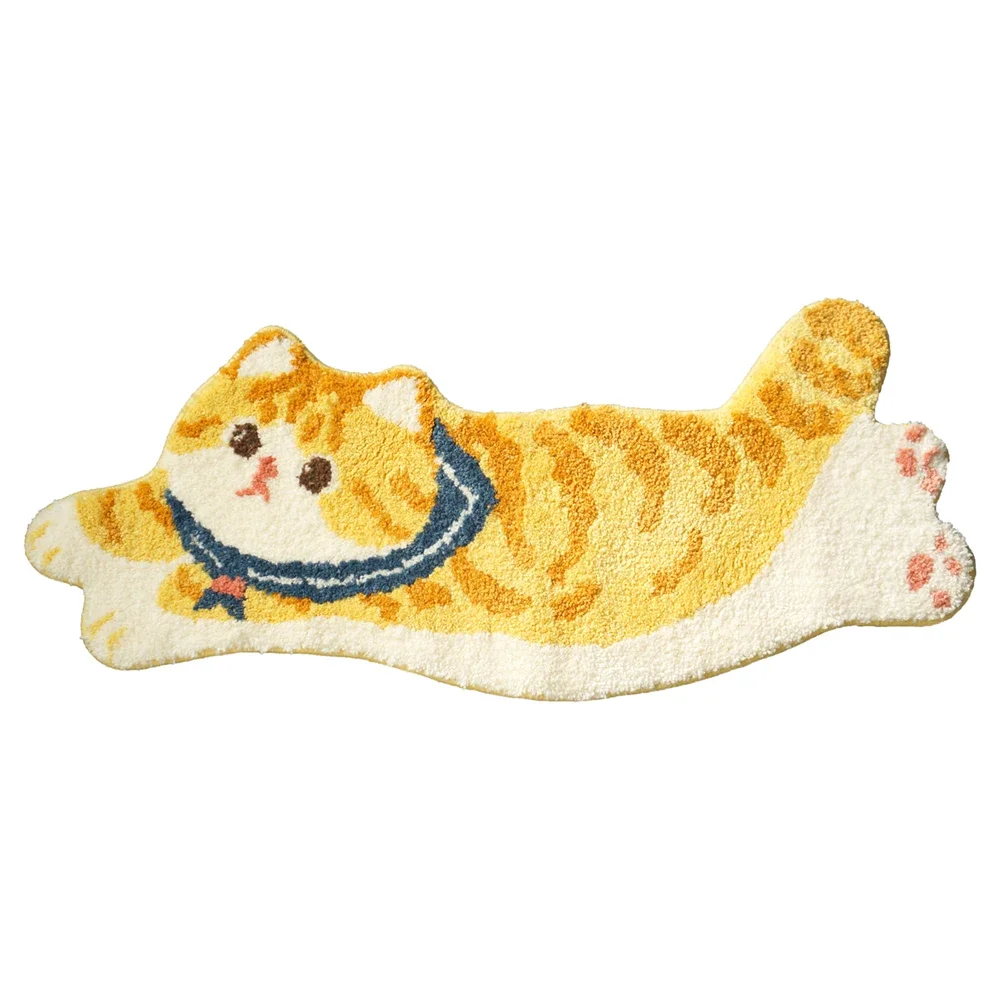 Living Room Balcony Tufted Rug Cute orange Cats IG Kitchen Toilet Rugs Girly Bedroom Carpet Cute Soft Floor Mat Decoration Home