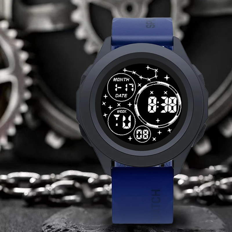 AL-102Haohan Xingchen reloj electrónico, reloj electrónico para deportes al aire libre, reloj redondo, reloj de pulsera juvenil Relojes para hombres