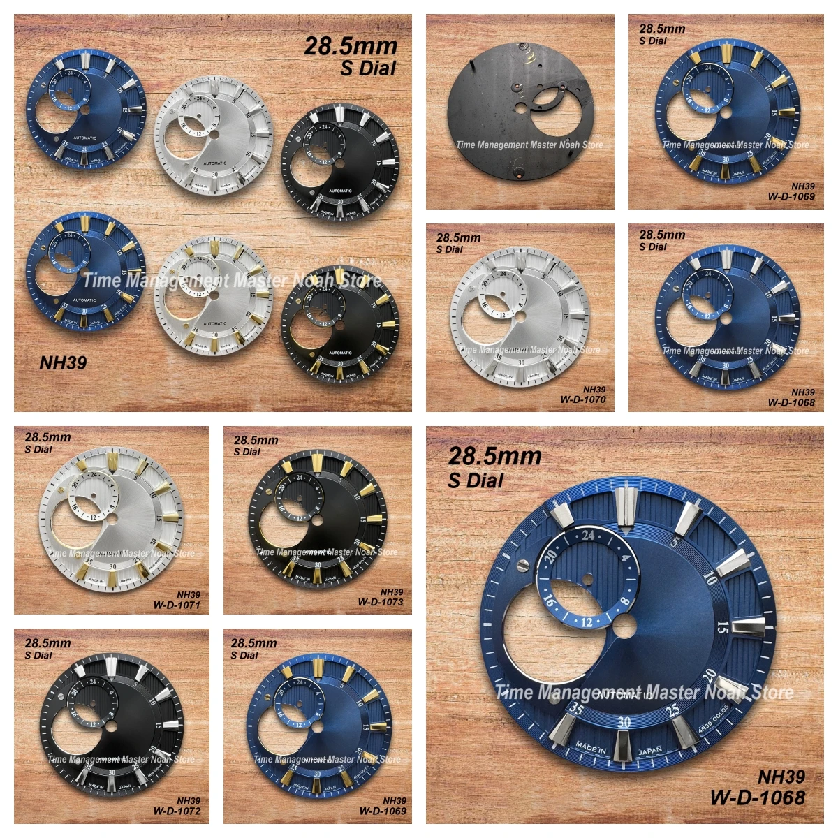 

28.5mm S Logo New Style Hollow Out Sunburst Dial Suitable For NH39 Movement High Quality Black/Blue/White Watch Modification Acc