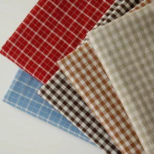 Vintage striped cotton fabric, red linen grid, Japanese style tablecloth, cloth bag dress, 140x50cm 6 Main Sales Bag Screen - №2