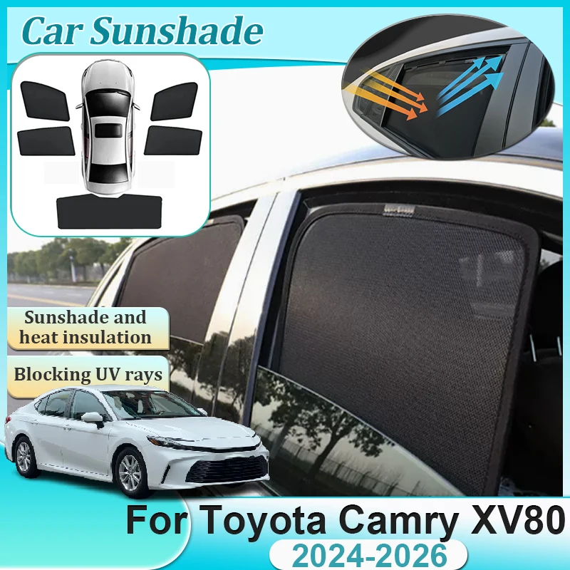 

For Toyota Camry XV80 2025 2024-2026 Sun Protection Anti-UV Heat Insulation Magnetic Window Privacy Shade Visors Car Accessories