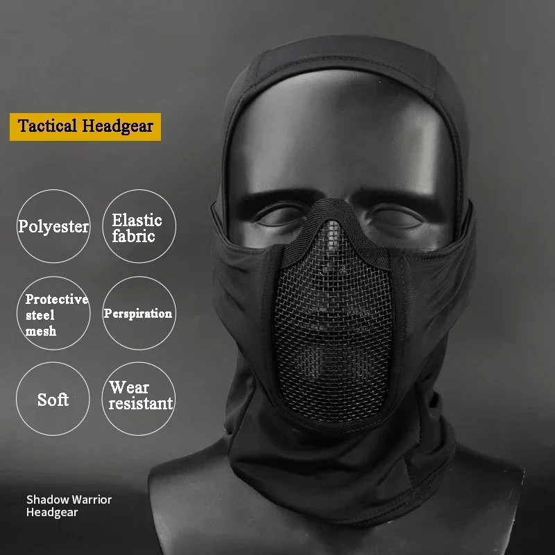 Máscara facial protectiva táctica malla acero para Airsoft y Paintball - imagen 5
