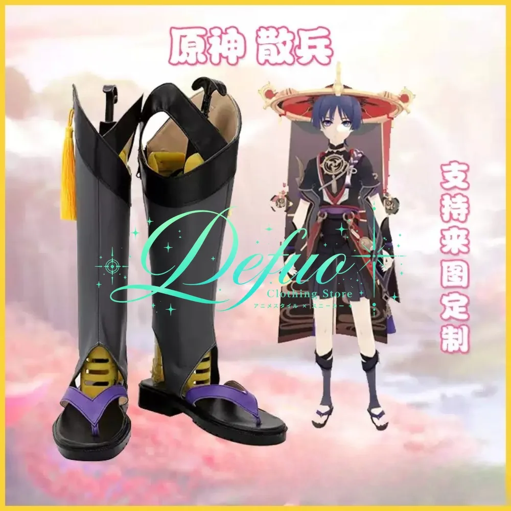 Games Genshin Scaramouche Customize Cosplay Shoes Boots Halloween Party