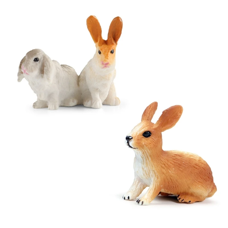 Delicate Rabbit Figures Hares Figurines Cake Toppers for Celebrations Event