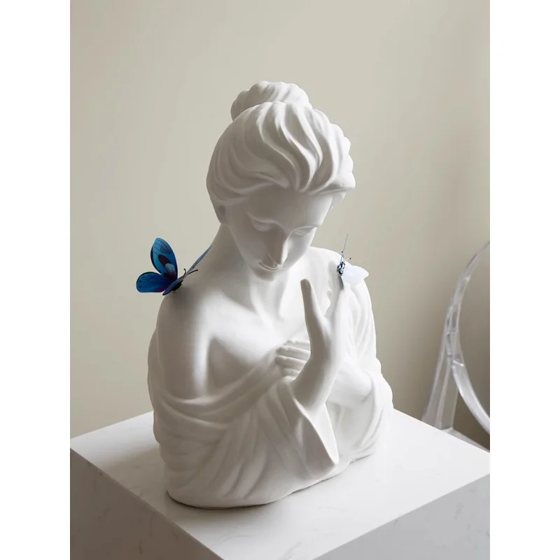 Curing Butterfly Girl Sculpture Ornament Living Room TV Cabinet Entrance Wine Cabinet Art Home Beauty Salon Ornament