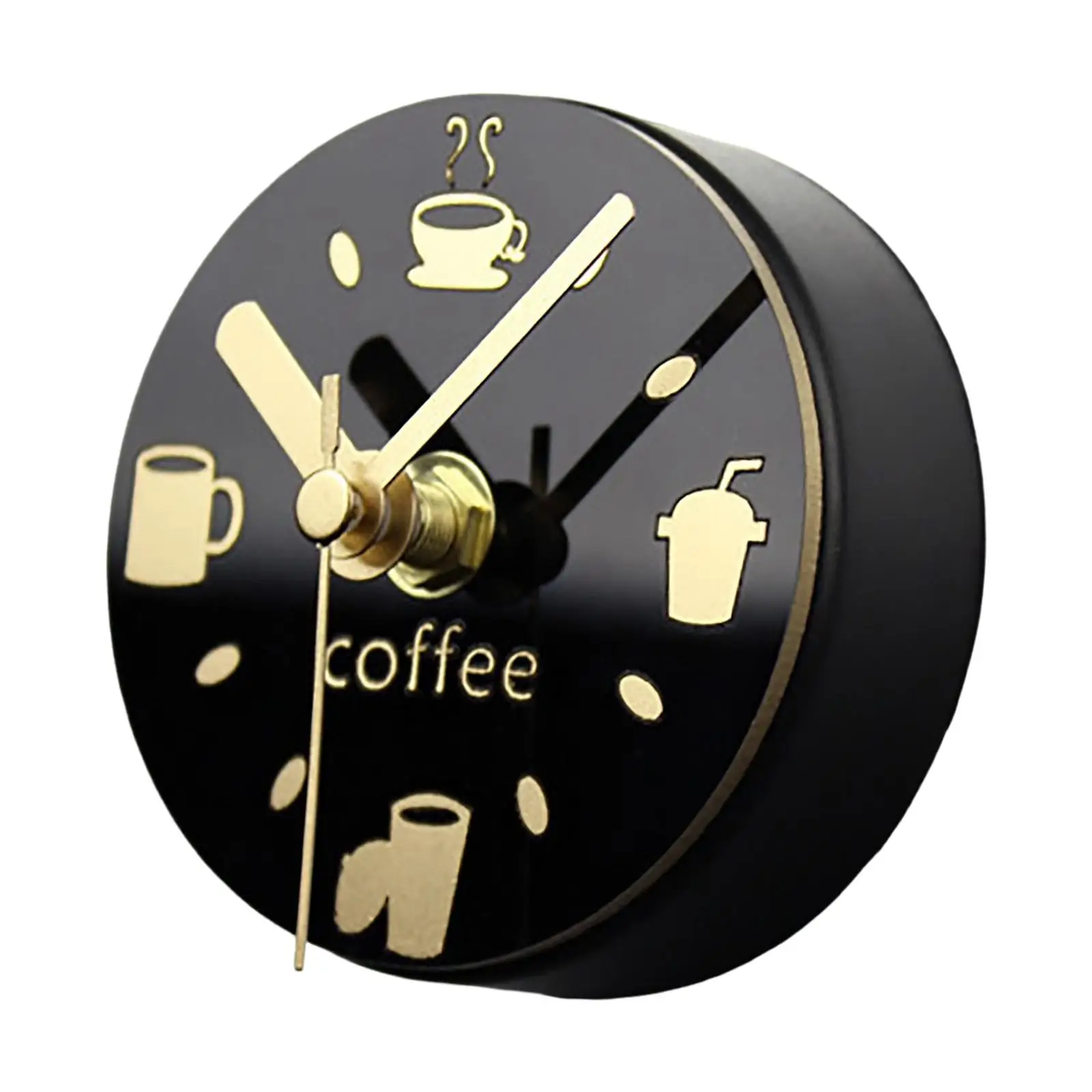 Fridge Magnet Clock Coffee Pattern Refrigerator Magnets Decorative Magnet Wall Clock for Home Kitchen Round Refrigerator Decor