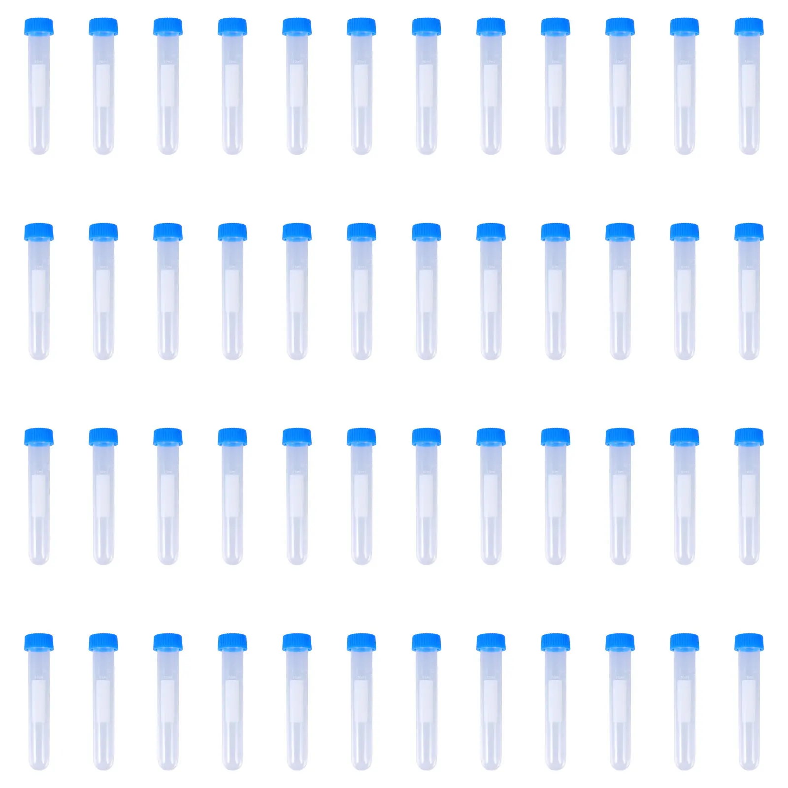

100pcs Tubes Lab Test Tube Vials Transparent Plastic Round Bottom High Quality Ultra Transparency