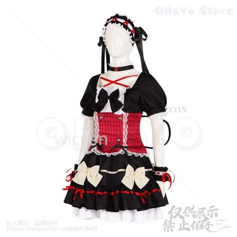 Anime Galgame NightoftheDead Cosplay Sweet Dress Wigs Double Ponytail Miya Costume Kawaii Lolita Cos Accessories Halloween