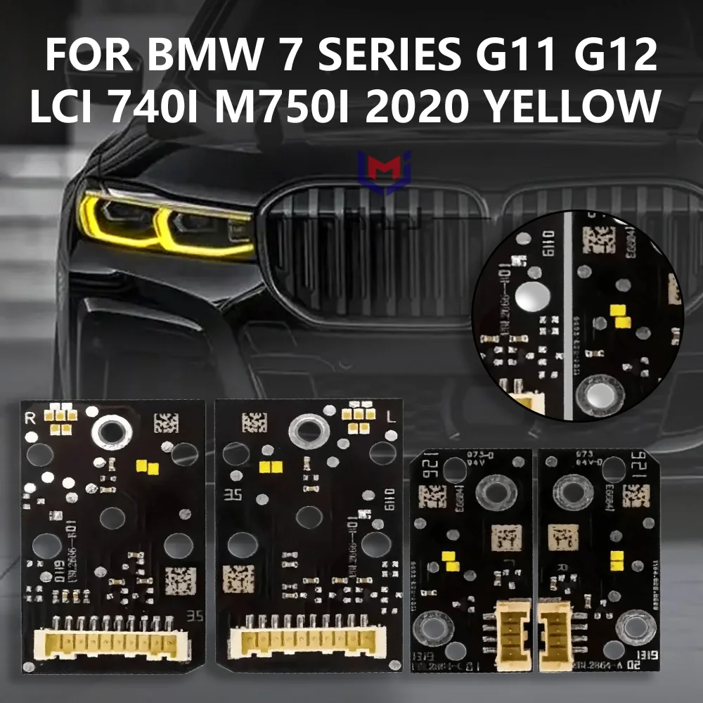 63119498409 63119498410 Yellow LED Angel Eye DRL Board Light Source Chip Panel For BMW 7 Series G11 G12 LCI 2021-2022 Headlight