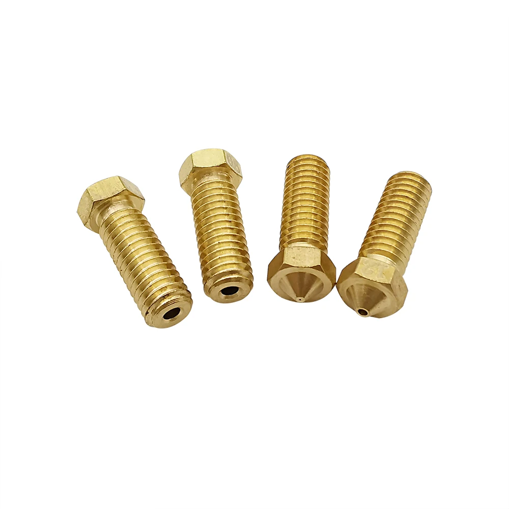 5Pcs E3D V5 V6 Volcano Nozzle Brass 1.75mm Filament Hard Steel M6 Thread 0.3mm-1.2mm Hotend Nozzles 3D Printer Accessories